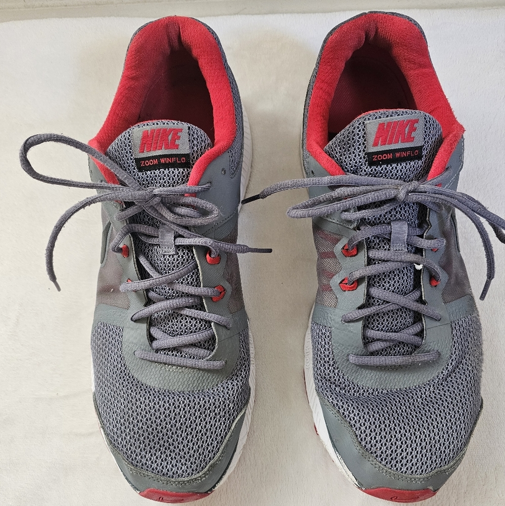 Nike Zoom Waffle Running Shoes Gray Red Mens Size 14